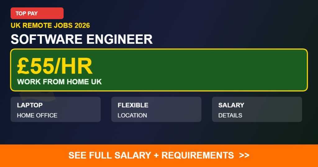 £55/HR SOFTWARE ENGINEER remote jobs UK 2026