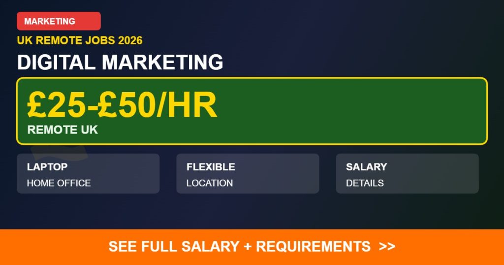 £25-£50/HR DIGITAL MARKETING remote jobs UK 2026