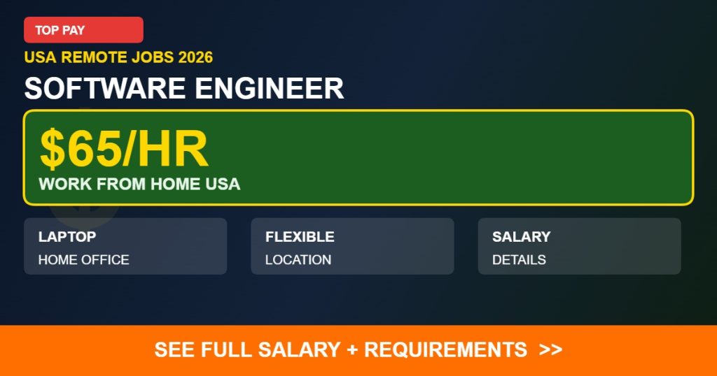 $65/HR SOFTWARE ENGINEER remote jobs USA 2026
