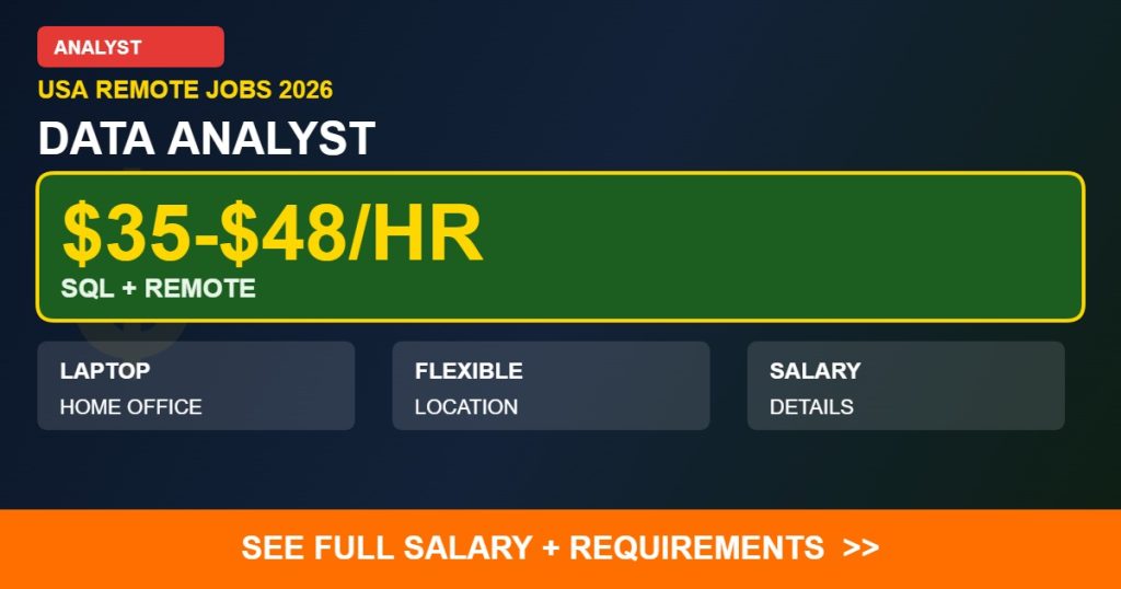 $35-$48/HR DATA ANALYST remote jobs USA 2026