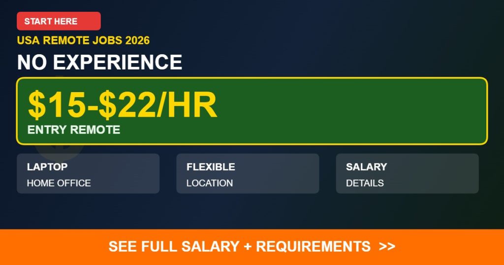 $15-$22/HR NO EXPERIENCE remote jobs USA 2026
