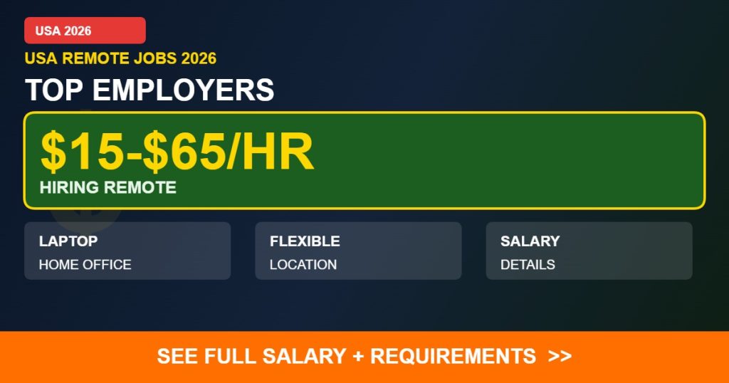 $15-$65/HR TOP EMPLOYERS remote jobs USA 2026